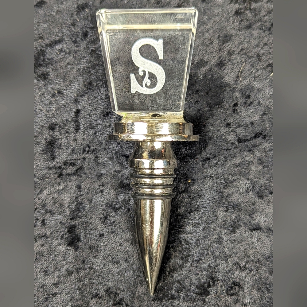 Cypress Home Laser Etched Monogram Wine Stopper